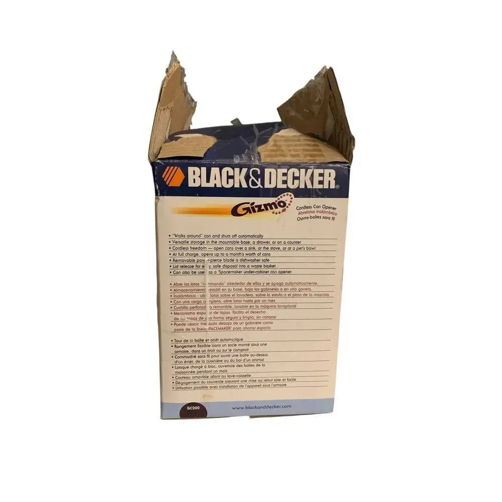Black & Decker Gizmo GC200 Cordless Electric Can Opener Spacemaker White Kitchen